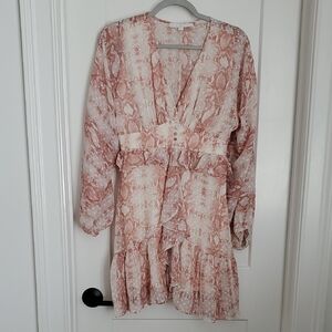 Karlie Soft Pink Ruffle Mini Dress Small Valentine's Day